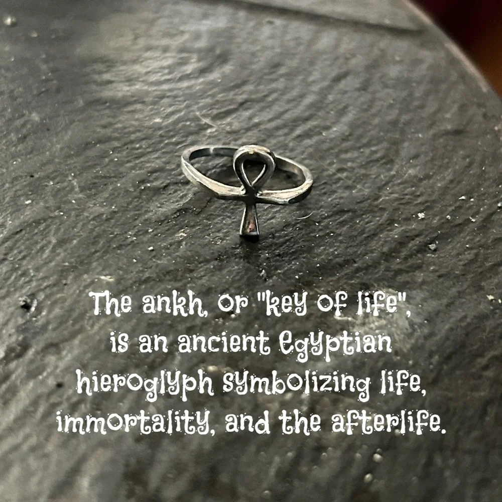 Vintage Sterling Silver Ankh Cross Ring